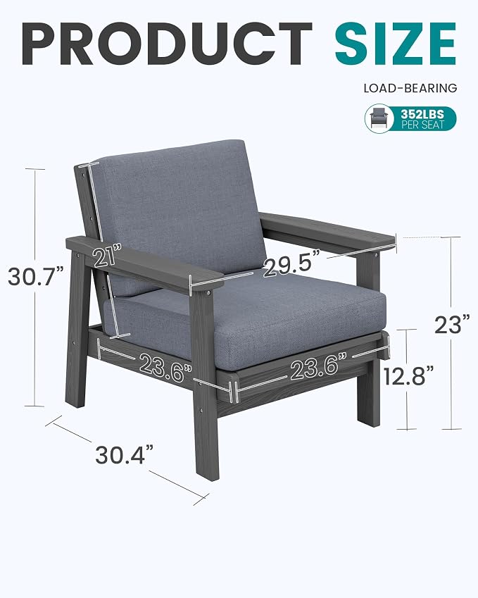SERWALL HDPE Outdoor Couch Set of 2 - Image 2
