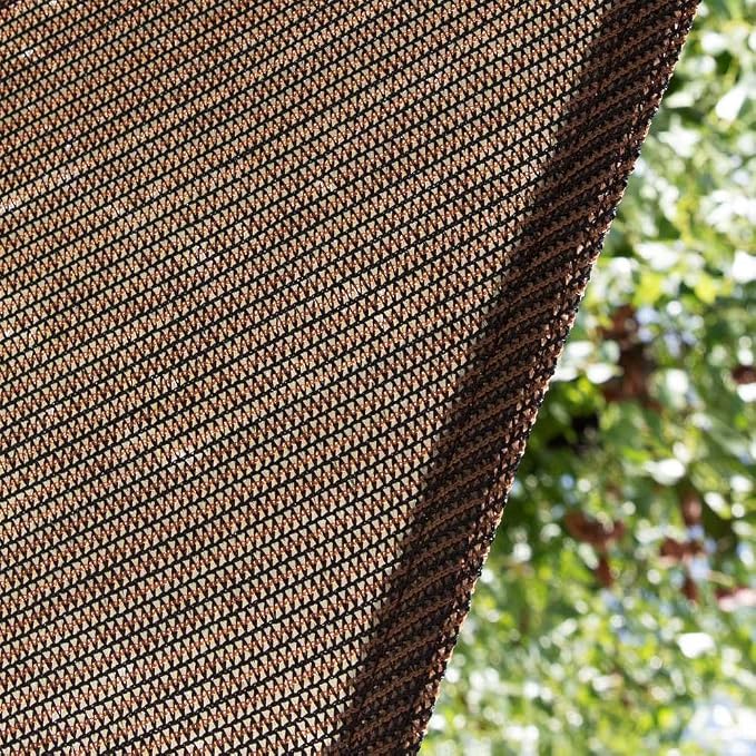 Amgo Custom Size 10' x 10' x 10' Brown Triangle Sun Shade Sail UPF50+ AGTAPRT12 - Image 9