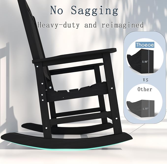 Oversized Rocking Chair Set of 4, Outdoor Rocking Chair - Image 8