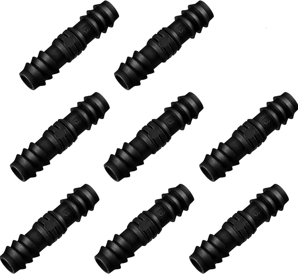 Maitys 8 Pcs 1/2 Inch Soaker Hose Connectors for Drip Irrigation,Elbow | Soaker Hose Repair Kit, Barb Inline Coupler, Plastic Durable, Fits Pipes with an Inner Diameter of 13 Mm, Easy to Install