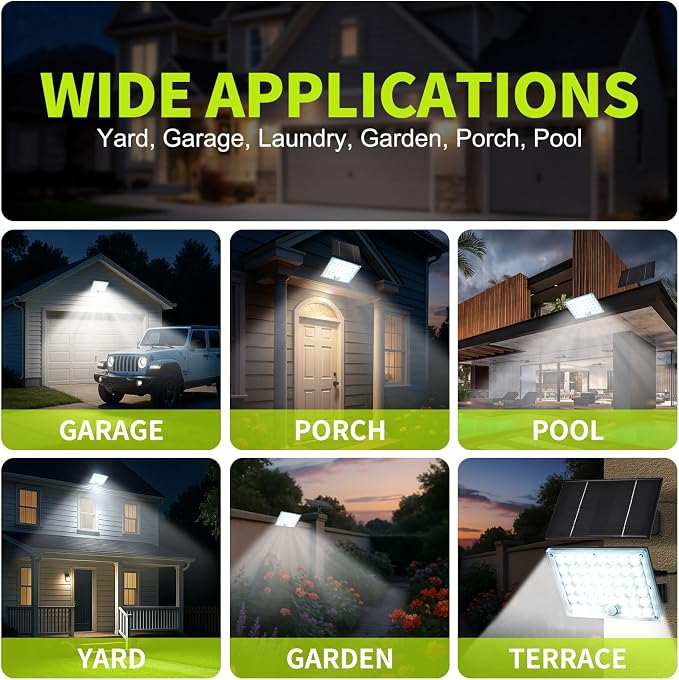 184 LED Solar Lights Outdoor, Waterproof Solar Motion Sensor Flood Lights - Image 7