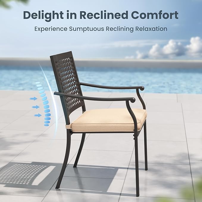 PHI VILLA 7 Pieces Outdoor Round Dining Set - Image 5
