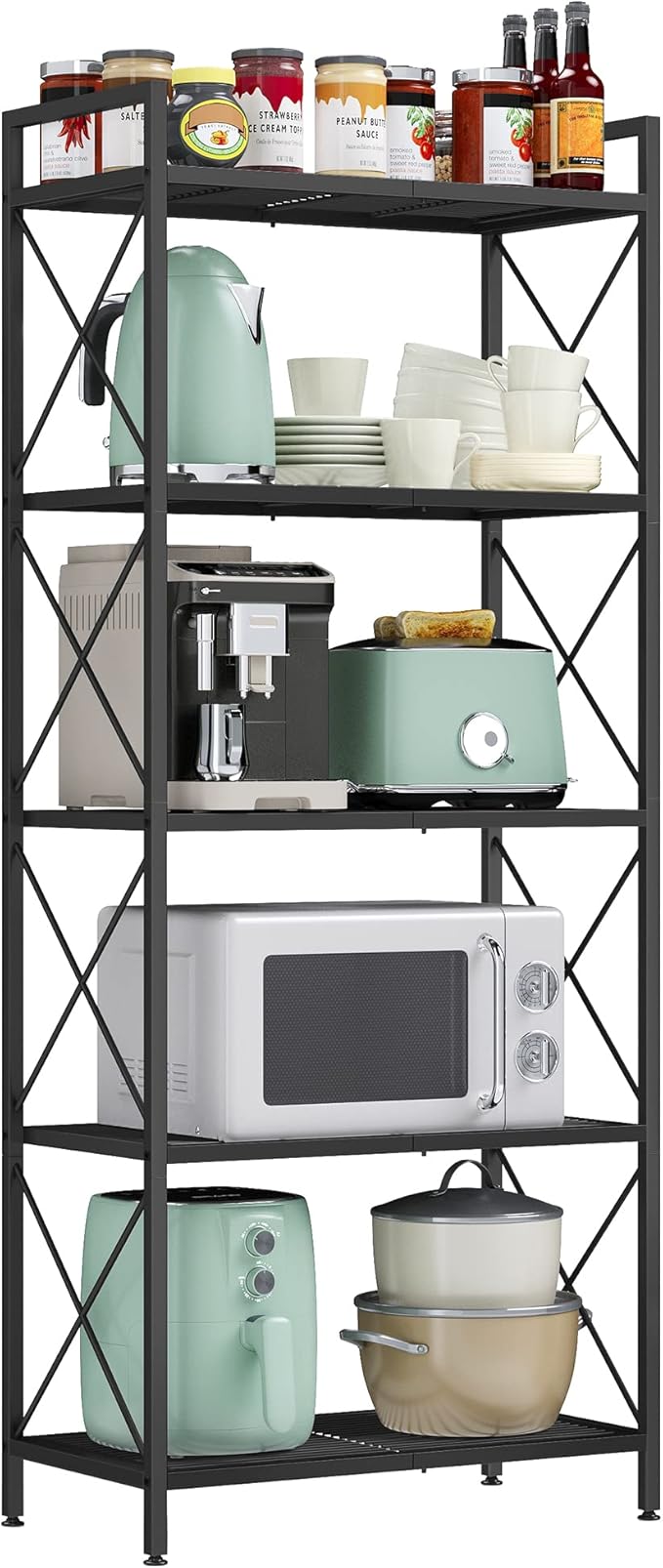 SONGMICS 5-Tier Metal Storage Rack, Shelving Unit by SONGMICSbySONGMICSHOME
