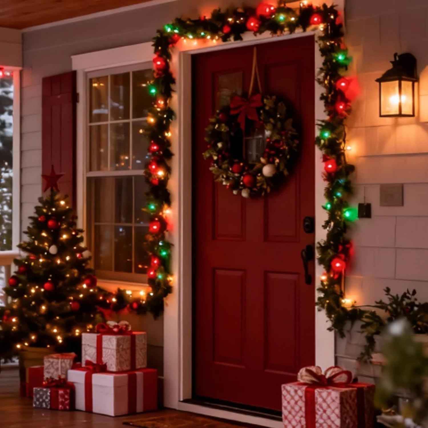 Green and Red Christmas Lights,23.3FT-70 Lights LED String Lights Commercial Grade Waterproof for Holiday Decoration, Christmas Decorations