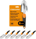 Fiskars Ergo Garden Trowel, Hand Tool for Digging & Planting, 6-Pack | Heavy-Duty Cast Aluminum Rust Resistant Head, Ergonomic Comfort Grip Handle, Hang Hole for Easy Storage, Yard Beds and Pots