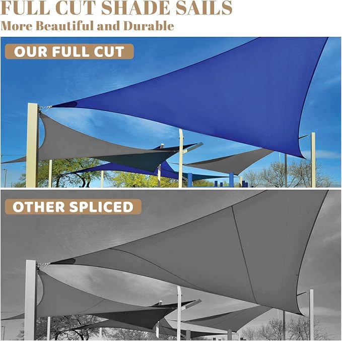 SUNLAX Custom Size 10'x18'x20.6' Sand Sun Shade Sail Right Triangle UV Block - Image 5
