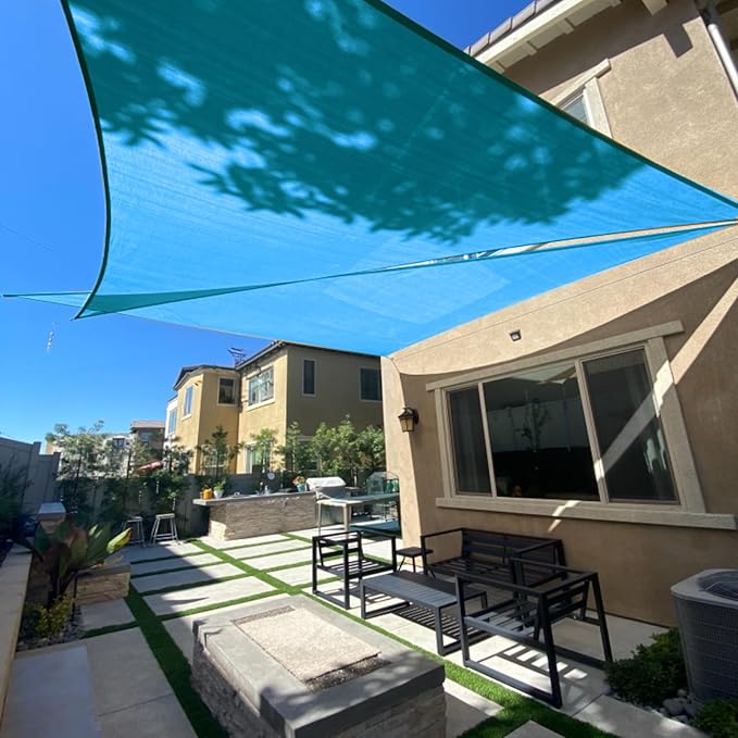 SUNLAX Sun Shade Sail 8' x 8' x 8' Turquoise Blue Triangle Canopy Sail Shade by SUNLAX