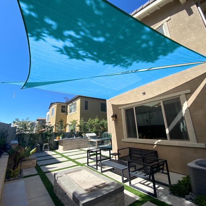 SUNLAX Sun Shade Sail 13' x 13' x 13' Turquoise Blue Triangle Canopy Sail Shade by SUNLAX
