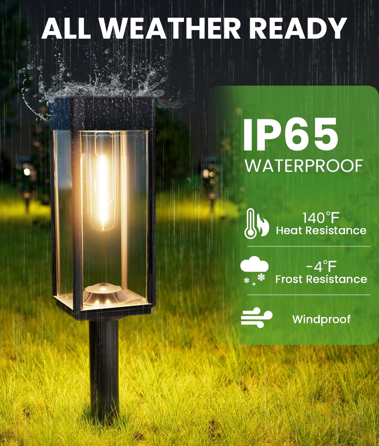 BITPOTT Bright Solar Pathway Lights Outdoor Waterproof IP65, 8 Pack Auto On/Off Solar Outdoor Lights for Path, Yard, Patio, Landscape, Lawn, Walkway, Driveway, Garden Decor Lighting Solar Powered