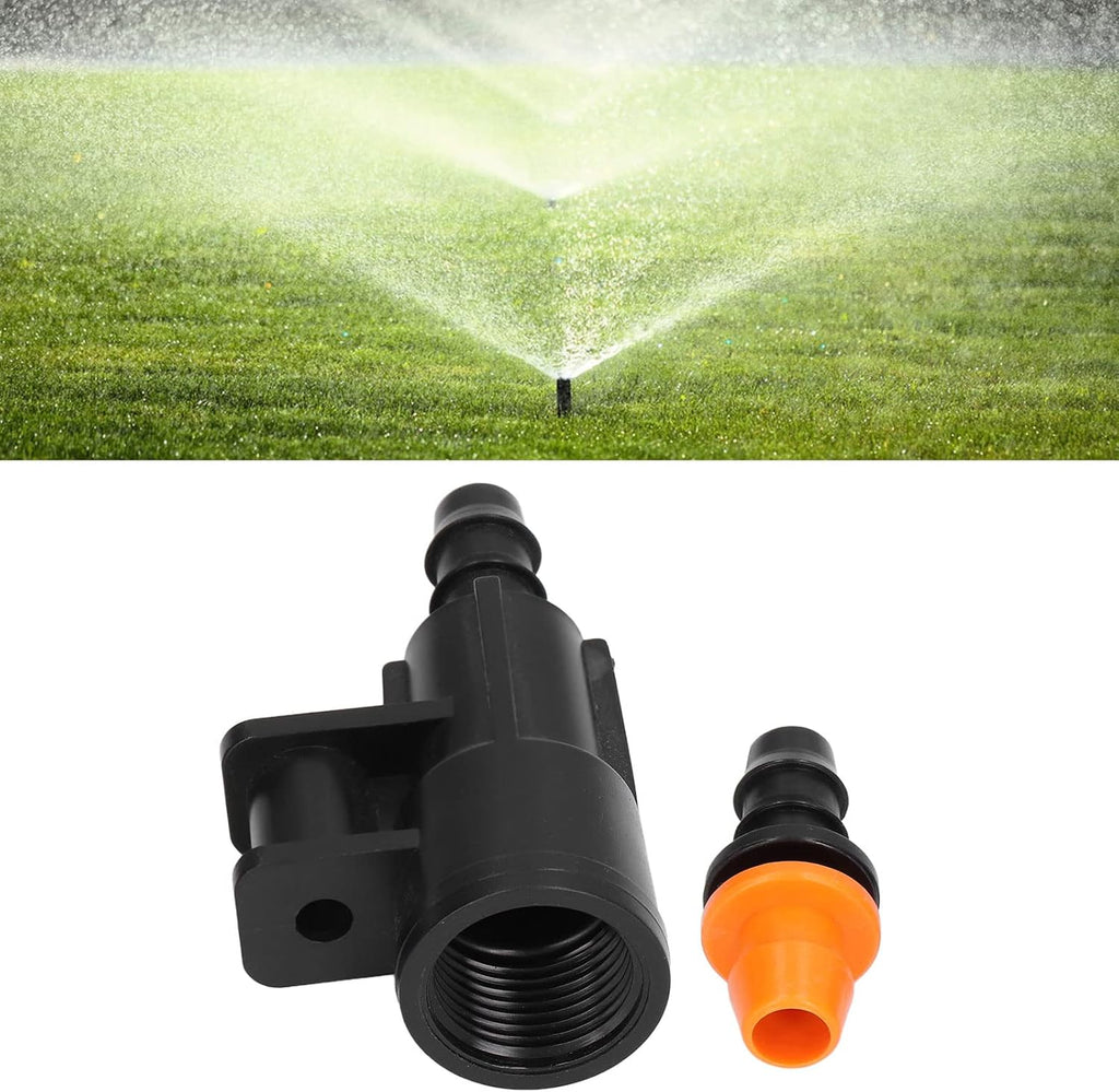 15sets Hose Connector G1/2 Inch Female Thread Rotating Sprinkler Adapter Bracket for 8/12 Distribution Tubing Hose Durable Plastic Irrigation Kit Accessories for Farmland Garden