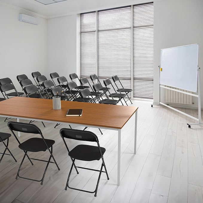 VINGLI 8 Pack Black Plastic Folding Chair, Indoor Outdoor Portable Stackable - Image 7