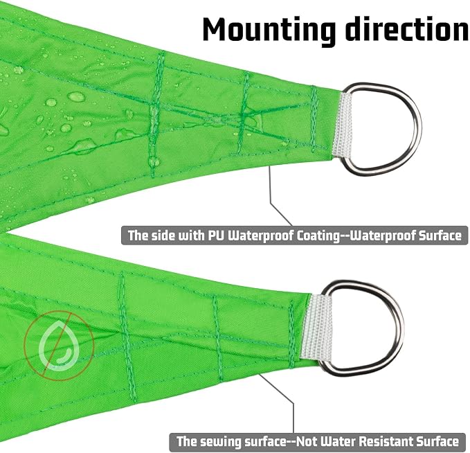 LOVE STORY Right Triangle 5'x5'x7.1' Waterproof Sun Shade Sail Canopy UV Block - Image 4