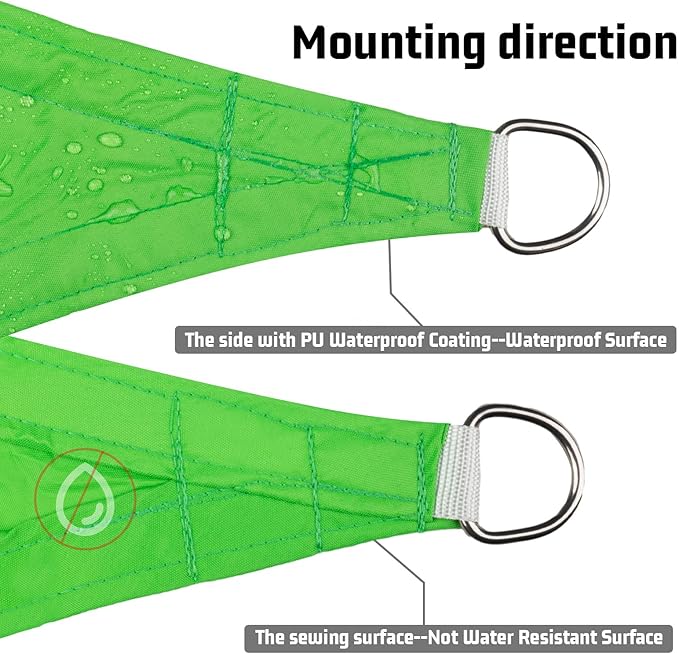 LOVE STORY Right Triangle 6'x8'x10' Waterproof Sun Shade Sail Canopy UV Block - Image 4