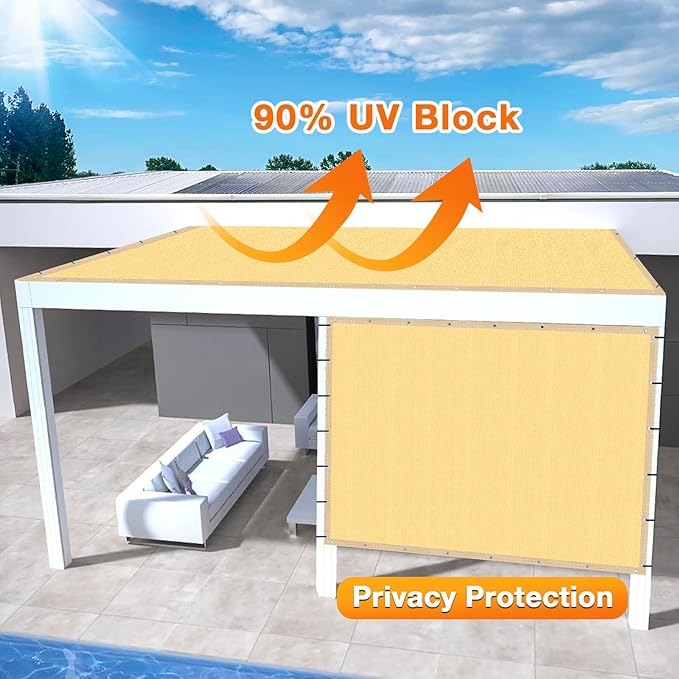 Artpuch Outdoor Pergola Shade Cover 9x18 FT Sun Shade Cloth - Image 3