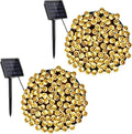 Toodour Solar Christmas Lights Outdoor, 2 Packs Total 144ft 400 LED Solar String Lights with 8 Mode, Outdoor Christmas String Light for Garden, Patio, Fence, Balcony, Xmas Tree Decor - Warm White