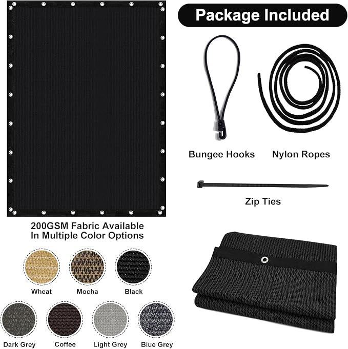 Artpuch 90% Sun Shade Cloth, 3 x 16 FT Pergola Shade Cover Canopy - Image 7