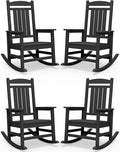 SERWALL HDPE Outdoor Rocking Chair Set of 4, Patio Rocking Chairs, All-Weather by SERWALL
