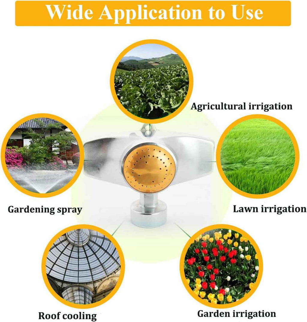 360 Degree Metal Spot Sprinkler,Small Sprinkler Garden for Small Areas | Lawn Sprinklers for Yard Circle Pattern with Gentle Water Flow Garden Watering (1, Yellow)