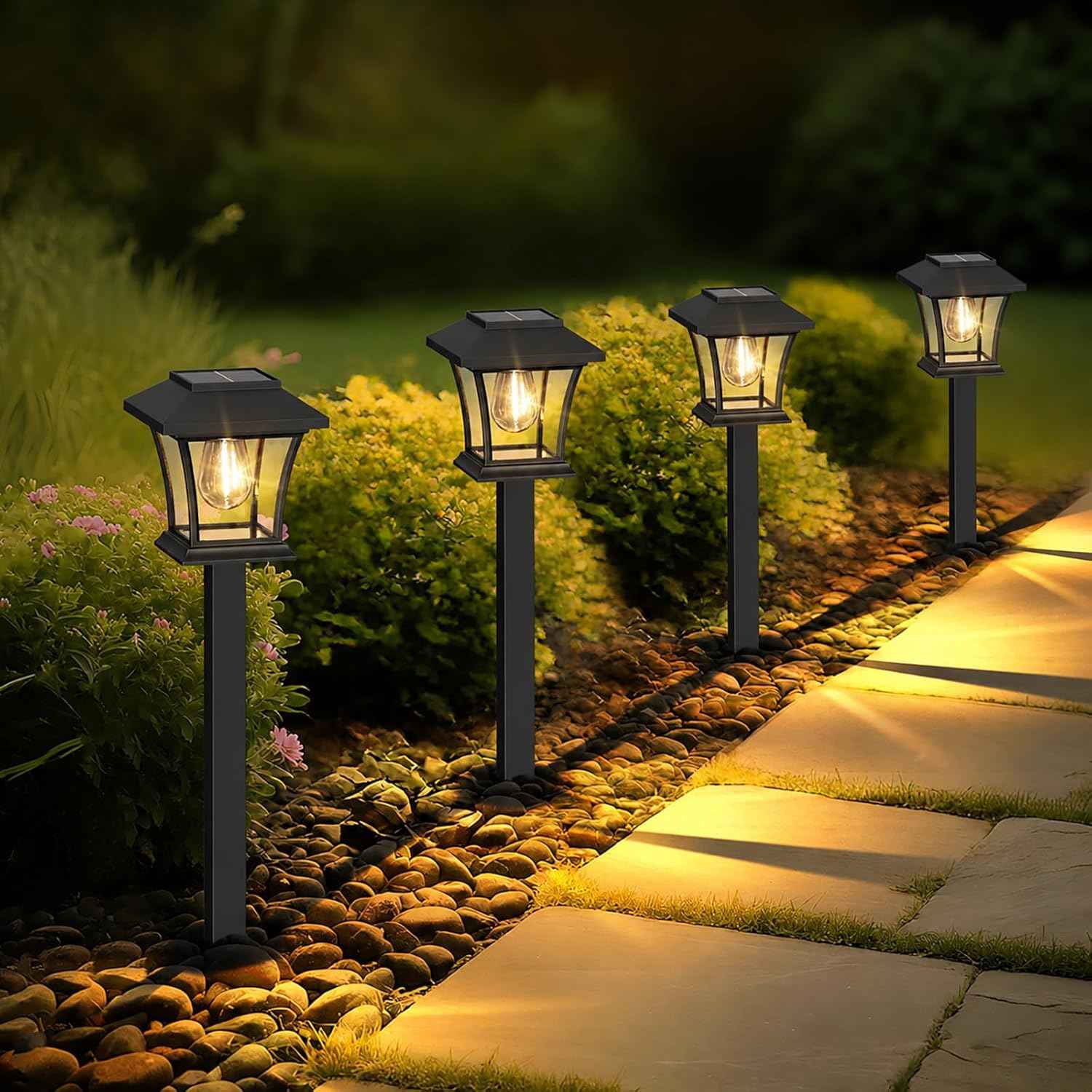 Sparkblaze 16 Pack Solar Pathway Lights Outdoor, Warm White | Ideal for Walkways, Gardens, Lawns, Driveways & Landscape Lighting, Automatic Dusk-to-Dawn Lighting