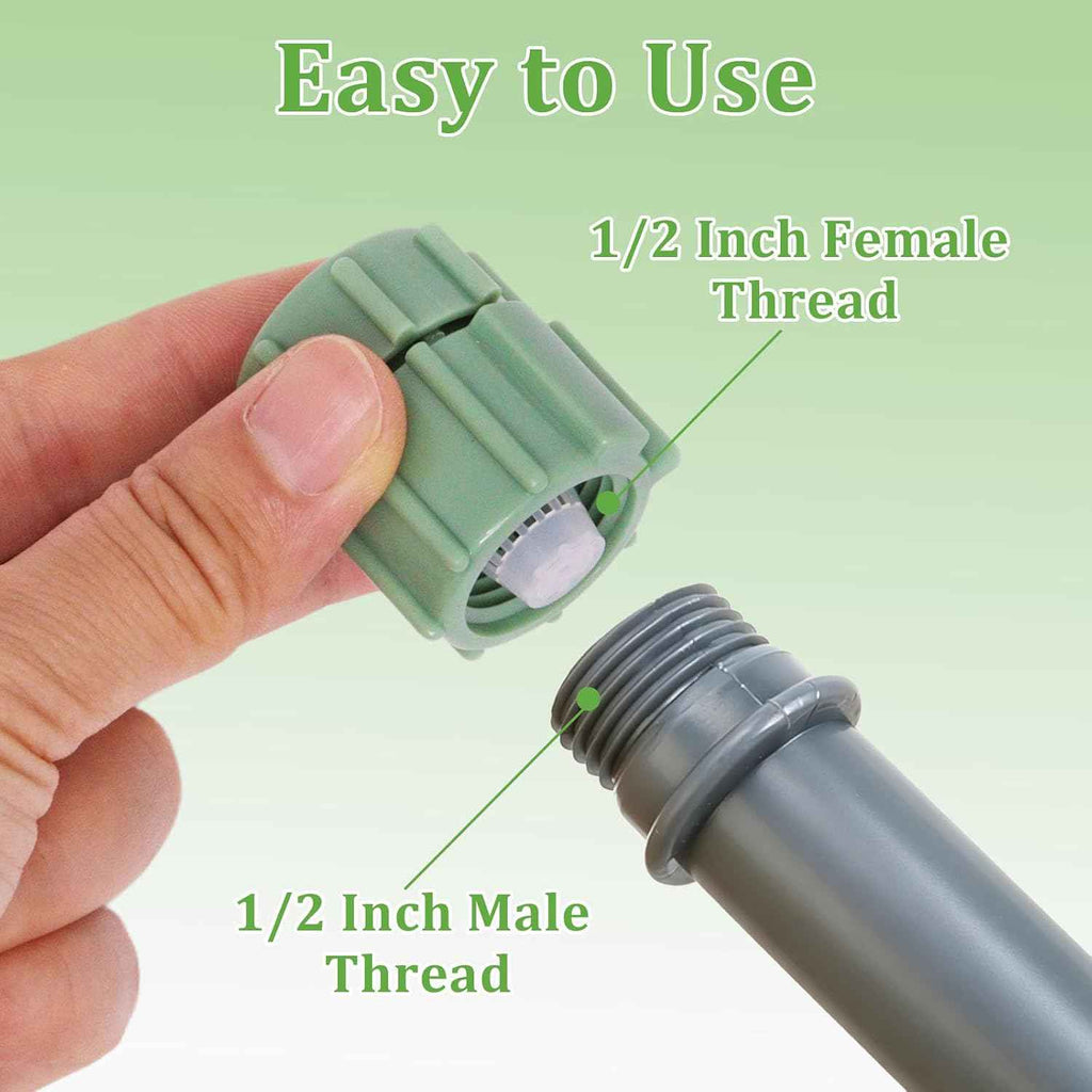 10 Pcs Adjustable Sprinkler Bubbler Head, Drip Irrigation Shrub Sprinkler with Flow Control for Garden, Lawn & Flower Beds, Fits 1/2" Male Thread (Green)