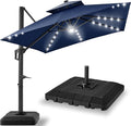 Best Choice Products 9x12ft LED Cantilever Patio Umbrella w/Base Included & by BestChoiceProducts