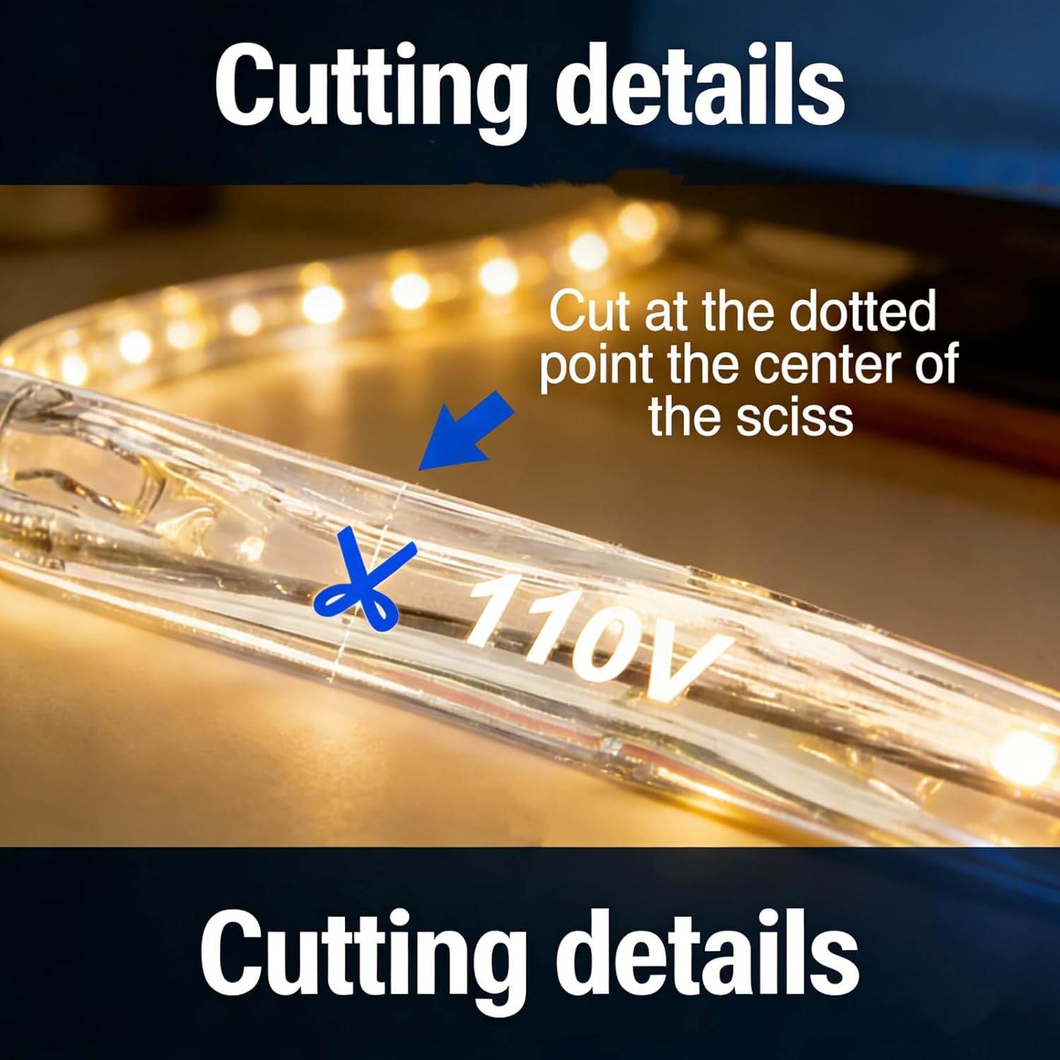 LED Rope Lights, 100ft 110V Waterproof Rope Lights for Outside, Outdoor String Lights, Ideal for Eaves, Backyards Garden, Christmas Decoration(Warm)