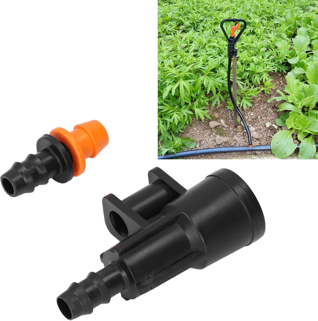 15sets Hose Connector G1/2 Inch Female Thread Rotating Sprinkler Adapter Bracket for 8/12 Distribution Tubing Hose Durable Plastic Irrigation Kit Accessories for Farmland Garden