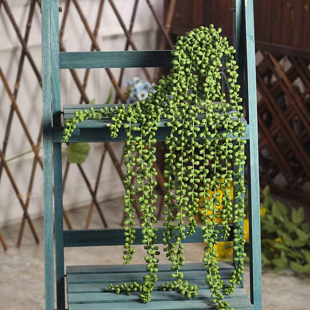 CEWOR 4pcs Fake Hanging Plants, String of Pearls Artificial Hanging Succulents Greenery Wall Backdrop Decor, Artificial Plants Indoor for Home Garden Outdoor Decoration