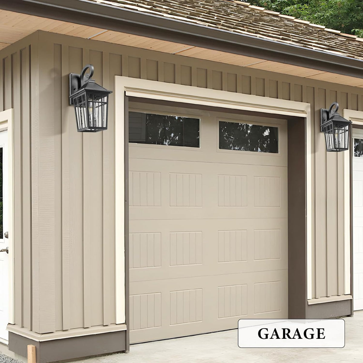 Darkaway Outdoor Wall Lights for House, Exterior Lighting Fixtures Wall Mount Outdoor Porch Lights Waterproof Black Outdoor Sconce Lights with Seeded Glass for Patio Hallway Garage