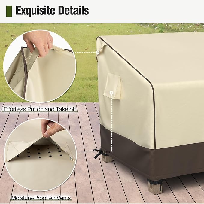 MR. COVER 3-Seater Outdoor Couch Cover Waterproof, 80 Inch Patio Furniture - Image 5