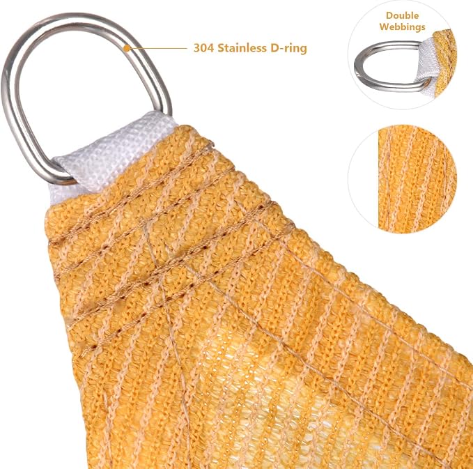 Eden's Decor 4' x 20' Wheat Sun Shade Sail Rectangular Straight Flat Edge - Image 2
