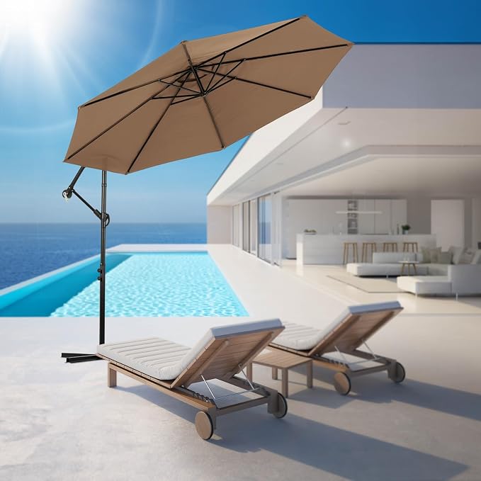 Backyard Expressions 10FT Cantilever Patio Umbrella – Outdoor Offset Hanging - Image 4