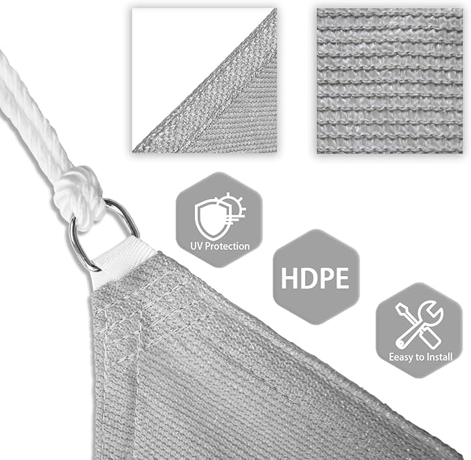 Patio Paradise 18' x 18' x 17'10" Sun Shade Sail Triangle Canopy, Permeable - Image 3