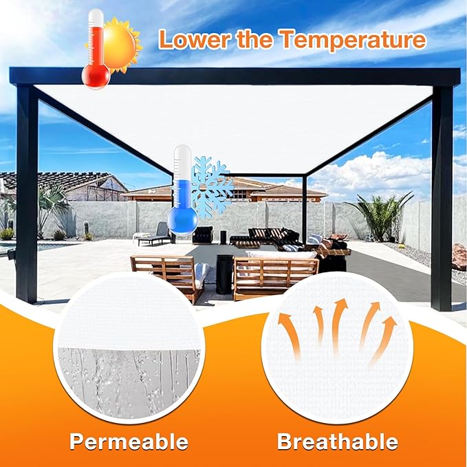 Artpuch Outdoor Pergola Shade Cover 10' X 20' Sun Shade Cloth - Image 4