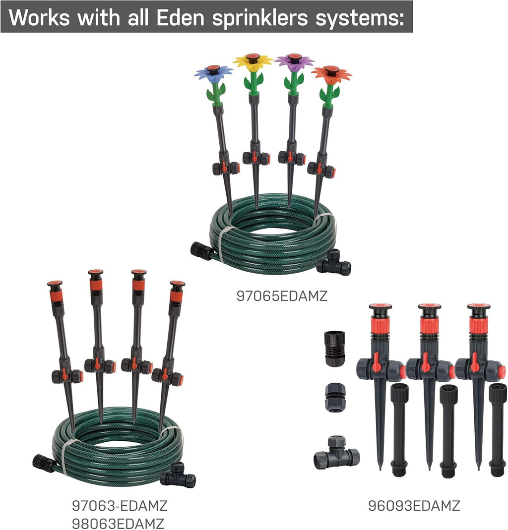 Eden DIY Garden Hose and Faucet Connector - 10-Piece Set (Model#99910), Red, Black