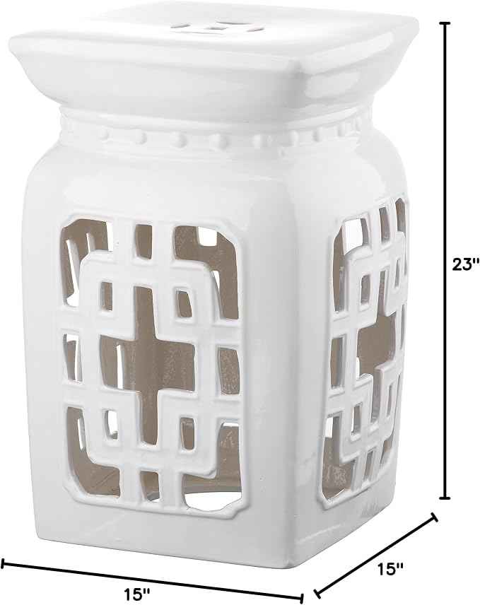Safavieh Castle Gardens Collection Beijing Filigree Antique White Glazed