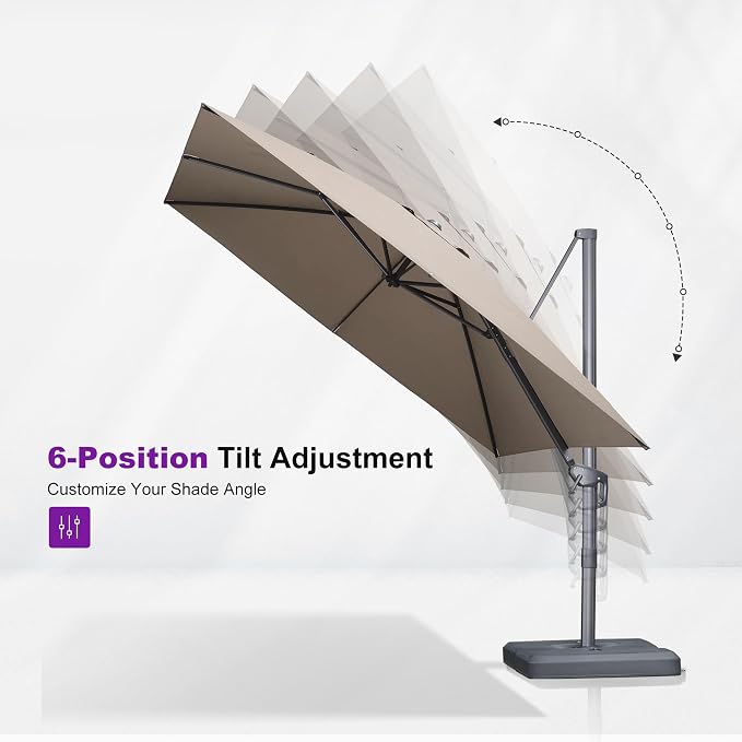 PURPLE LEAF 9' X 11.5' Rectangle Cantilever Umbrella - Image 7