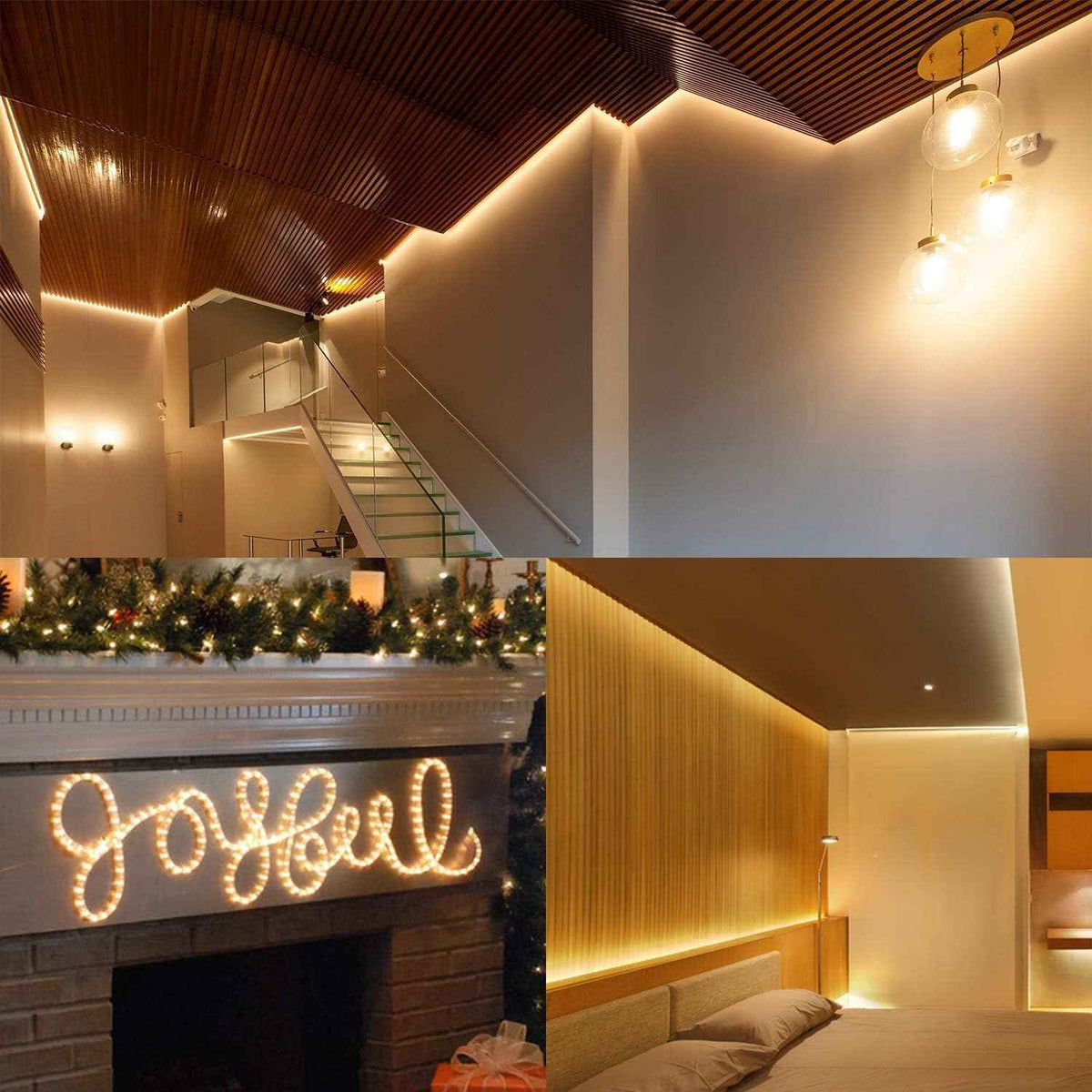 20ft Warm White Rope Lights 110V 3000K 144LEDs for in/Outdoor Light | rope lights for outside, LED Outdoor Waterproof Warm White, Connectable and Flexible Tube Lights for Deck Garden Pool Patio