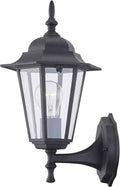 WISBEAM Outdoor Wall Lantern, Black Wall Sconce for House Porch Lighting Fixture, E26 Base 60W Max, Metal Housing Plus Glass, Wet Location Rated, ETL Qualified, Bulbs not Included
