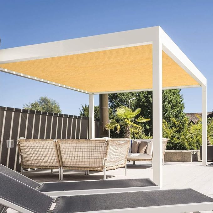 Eden's Decor 4' x 18' Wheat Sun Shade Sail Rectangular Straight Flat Edge - Image 5