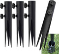 4 Pcs Steel Torch Stakes,Garden Stakes for Outdoor Lights,Metal Ground Spike Replacement Stakes for Solar Lights & Live Flame Torches,Outdoor Torch Stand Stake for Flagpoles, Fishing Rods