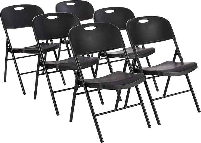 Amazon Basics Sturdy Foldable Plastic Chair, 350-Pound Capacity