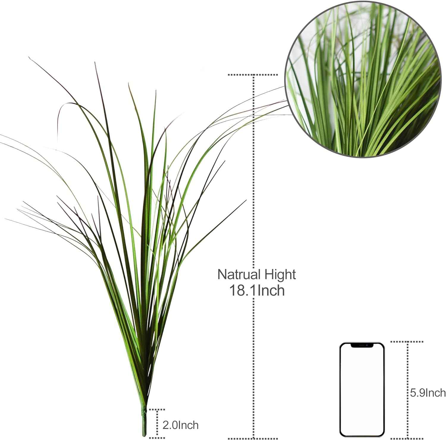 VANTREE 8PCS Fake Tall Grass Plant，UV Resistant Artificial Greenery Stems | Lifelike Artificial Onion Grass,Faux Shrubs Plants for Indoor Outdoor Patio Pots,Porch,Garden Beds,Window Boxes Vase Decor