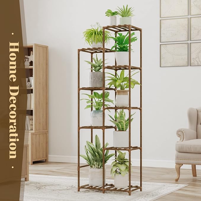 Bamworld 62 " Tall Plant Stand for Indoor Plants Outdoor Corner Plant Shelf - Image 5