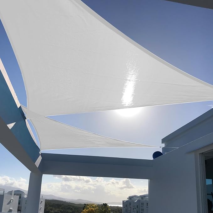 SUNNY GUARD Custom Size 5'x7'x8.6' Silver Grey Sun Shade Sail Right Triangle UV by SUNNYGUARD