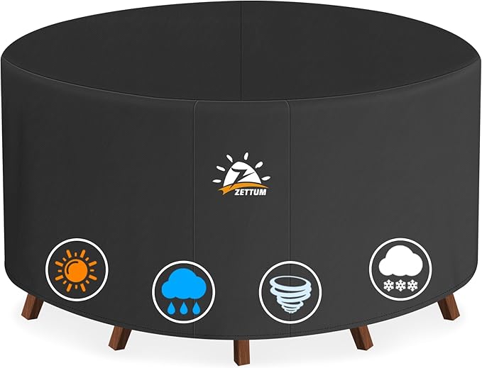 Zettum Round Patio Table Cover 68 Inch by Zettum