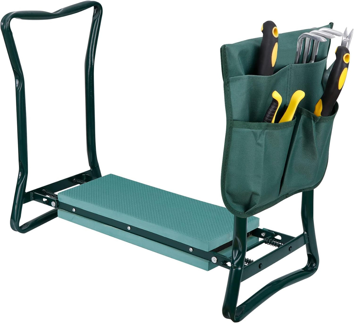 SUPER DEAL Folding Garden Kneeler and Seat with Free Tool Pouches - EVA Foam Pad Protects Your Knees - Sturdy and Lightweight, Gardening Gifts for Women Men