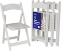 SIMPLEX 4 White Folding Chairs – Resin Stackable Foldable Chairs by Simplex