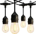 Banord Outdoor String Lights, 50FT Waterproof Patio Lights with 1W Dimmable LED Bulbs, Hanging String Lights for Outdoor Backyard, Garden, Deck, Porch, Gazebo, Balcony, Camping, Party(Black)