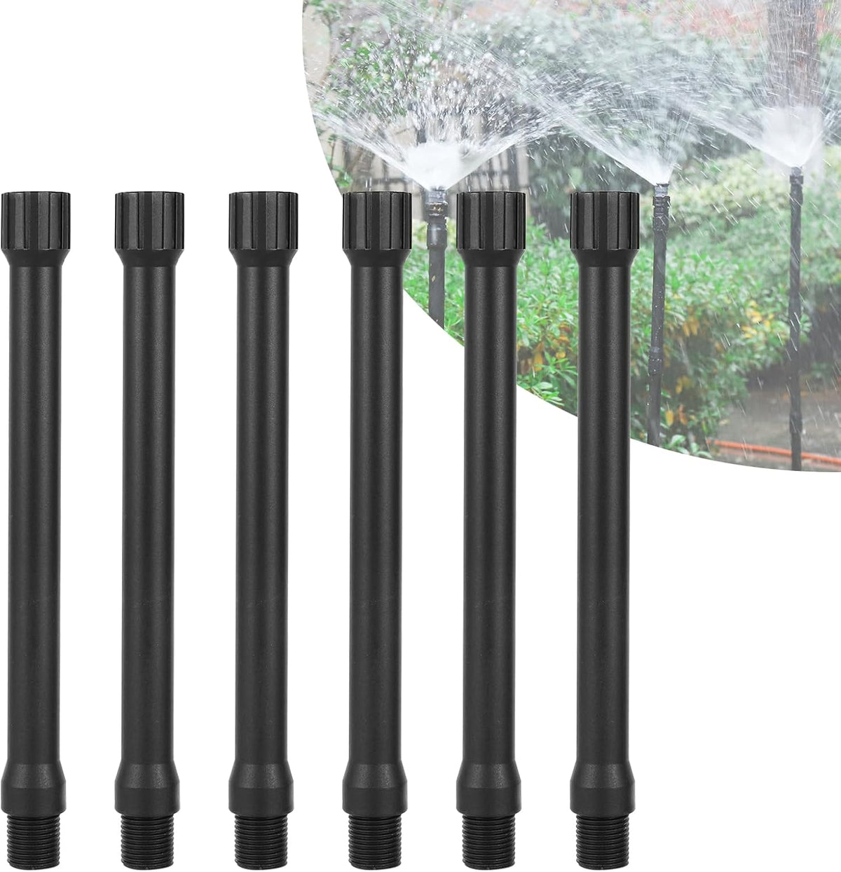 6Pcs 1/2 Inch Male to Female Sprinkler Extensions | 9.85“ Sprinkler Riser Extension for Lawn Irrigation, Raised Beds, Sprinkler Upgrade